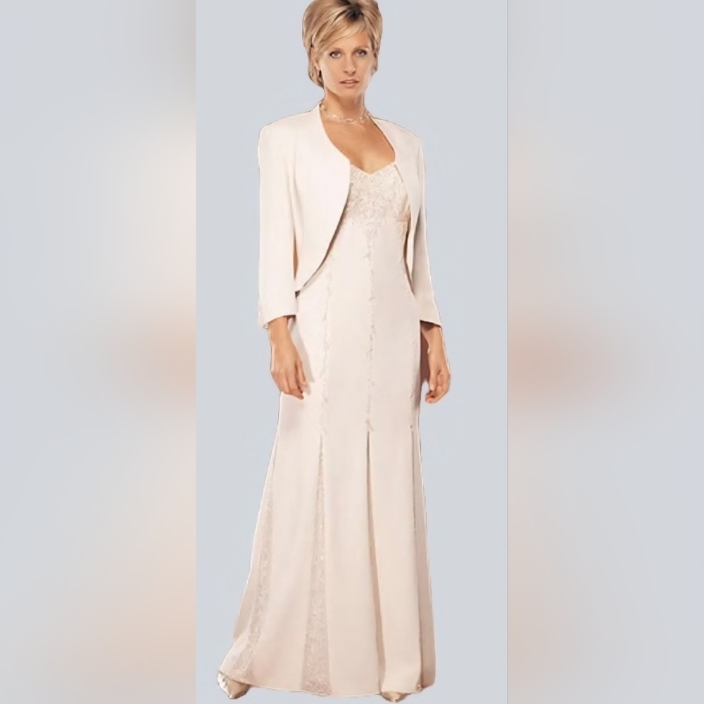 DAYMOR COUTURE Elegant Pink Long Sleeve Women's Dress 2 PIECE